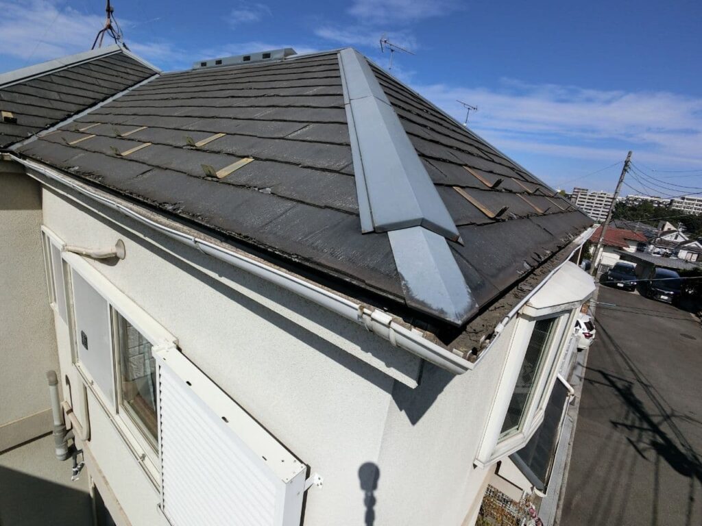埼玉県新座市でパミール屋根の建物現地調査